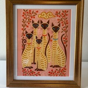 NEW 8x10 Framed Siamese Cat
Family Art Print - Retro Mid-Century